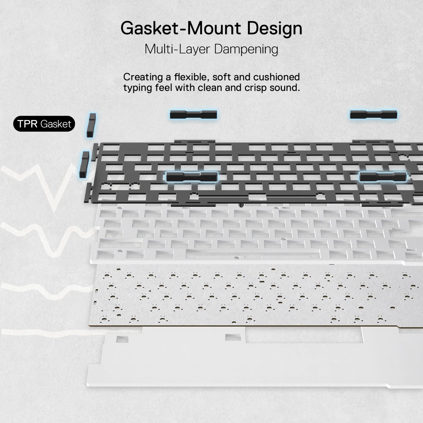 Teclado Gamer RGB sem fio Redragon K649 PRO com gaxeta 78%, 3 modos, 82 teclas, totalmente transparente, hot-swap, teclado mecânico compacto