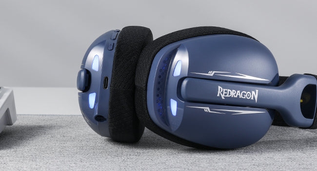 Headset Gamer Redragon H878, 2,4 GHz sem fio, Azul
