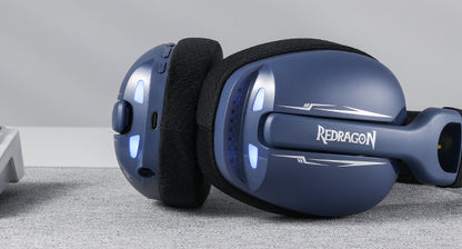 Headset Gamer Redragon H878, 2,4 GHz sem fio, Azul