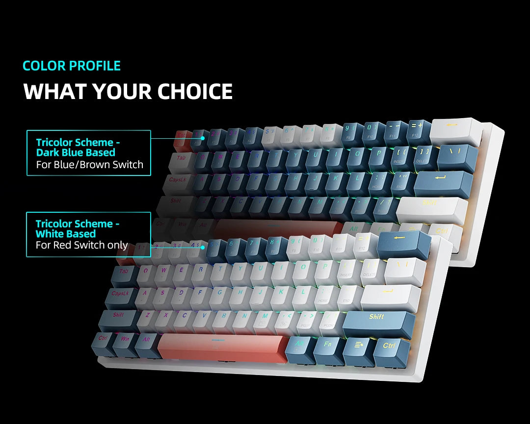 Teclado mecânico Machenike K500-B61 Mini, fator de forma de 60%, 61 teclas, teclado para jogos com fio, teclas completas, hot-swappable, retroiluminação RGB, Switch Red